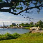 Harbor of Annisquam Light on a summer day