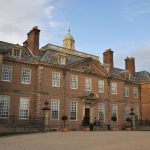 Castle Hill, a large mansion, at sunset